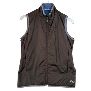 Outdoor Research Women SMALL Primaloft Insulated Vest Brown Full Zip HIKE CAMP